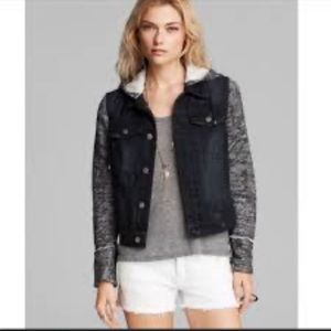 Free people knit hooded denim jacket